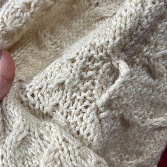 Handmade Cream Knit Long Cardigan size small vintage - Picture 10 of 12